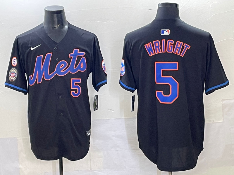 Men 2025 New York Mets 5 Wright blue MLB Nike jersey style 13